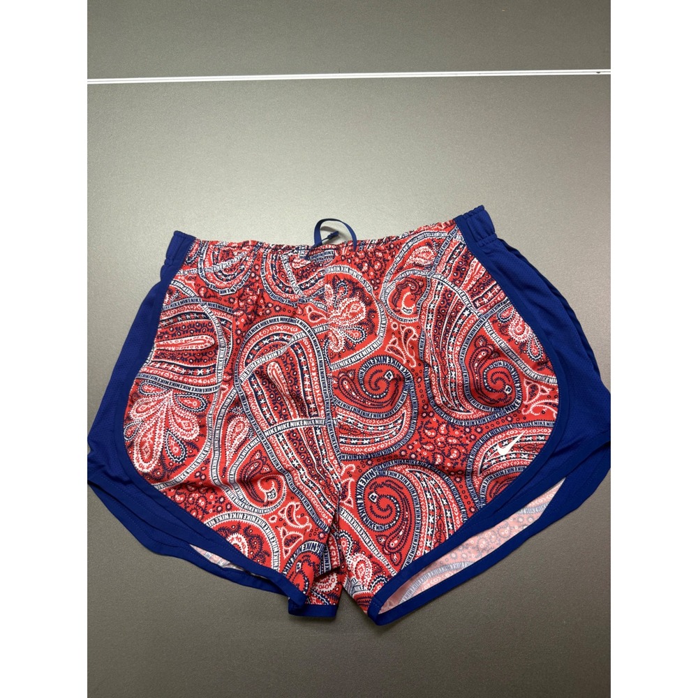 Nike Dri-FIT Paisley Running Shorts Red White Blue Mesh Panels Small